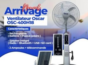 Ventilateur rechargeable oscar 18pouces