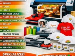 We do printing and designing and we sell maillot and t-shirts etc